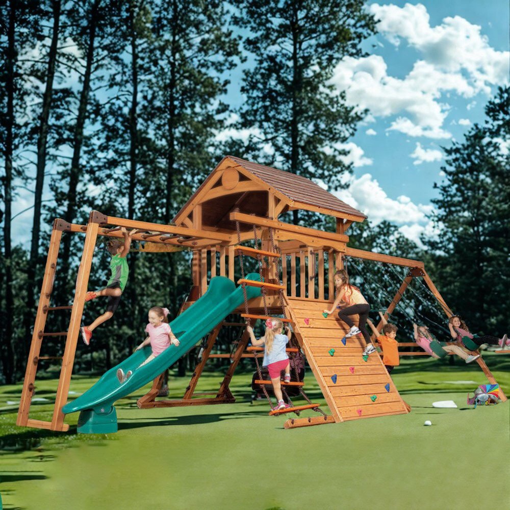 Aire de jeux Peak Junior avec toit en bois