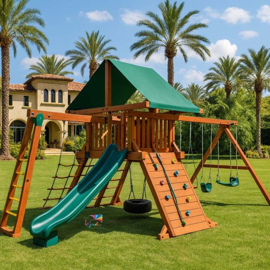 Aire de jeux Peak Junior avec toit en bois