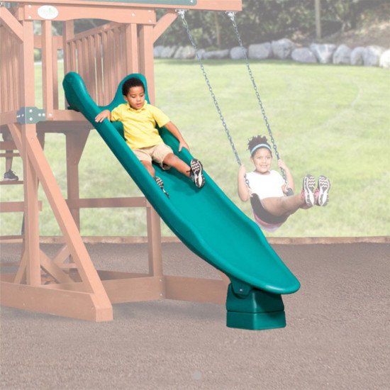 Classic Adventure Treehouse Junior Space Saver Swing Set - Wood Roof