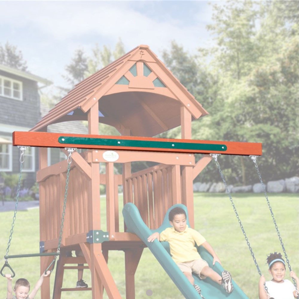 Classic Adventure Treehouse Junior Space Saver Swing Set - Wood Roof