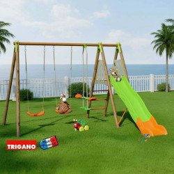 Techwood AKEO Balançoire en bois poutre métal - Trigano