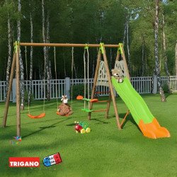 Techwood AKEO Balançoire en bois poutre métal - Trigano