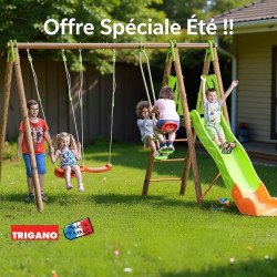 Techwood AKEO Balançoire en bois poutre métal - Trigano