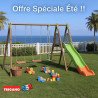 Techwood AKEO Balançoire en bois poutre métal - Trigano