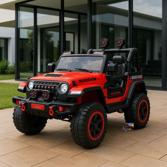 Voiture électrique 4x4 pour enfant style Jeep avec LED & grosses roues