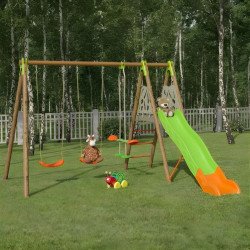 Techwood AKEO Balançoire en bois poutre métal - Trigano