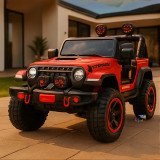 Voiture électrique 4x4 pour enfant style Jeep avec LED & grosses roues