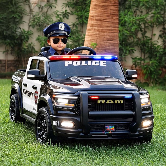 Voiture électrique enfant Police Dodge Ram 12V | LEJOUET.MA