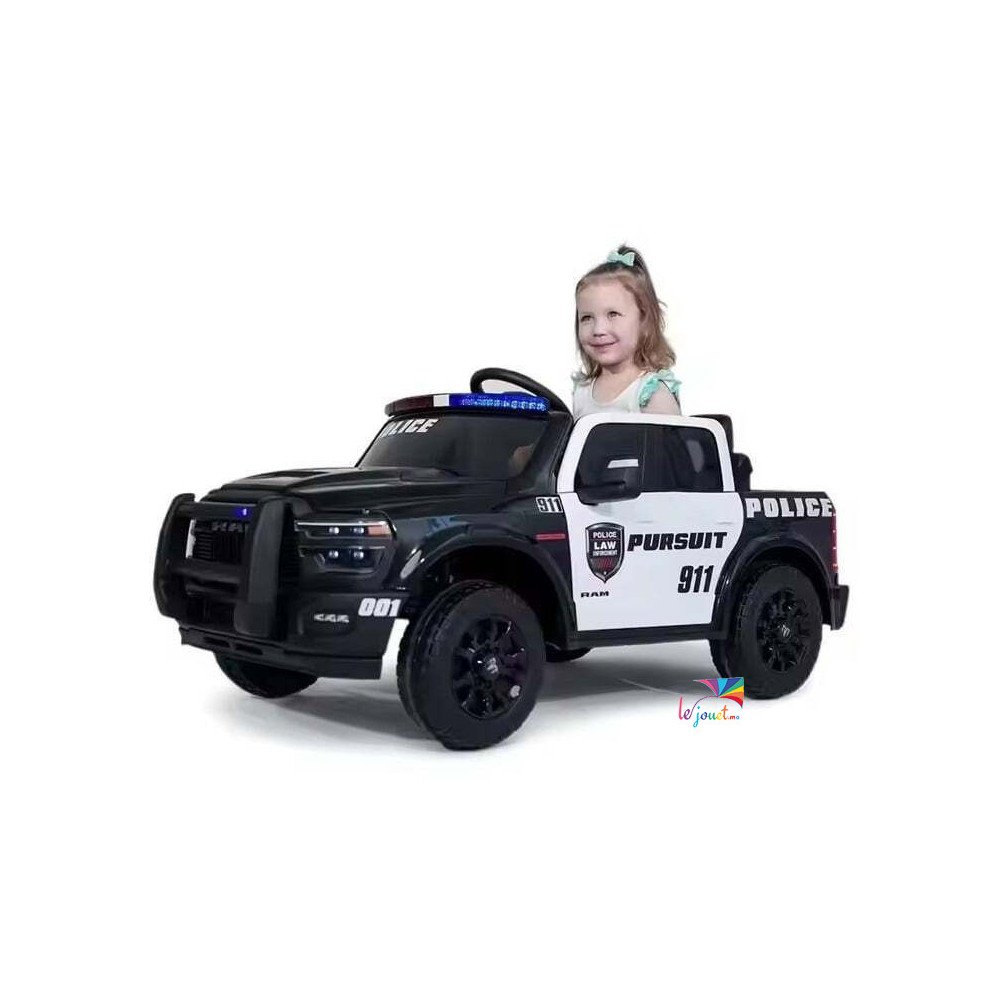 Style Dodge Ram Police Voiture électrique pour enfants 12 volts