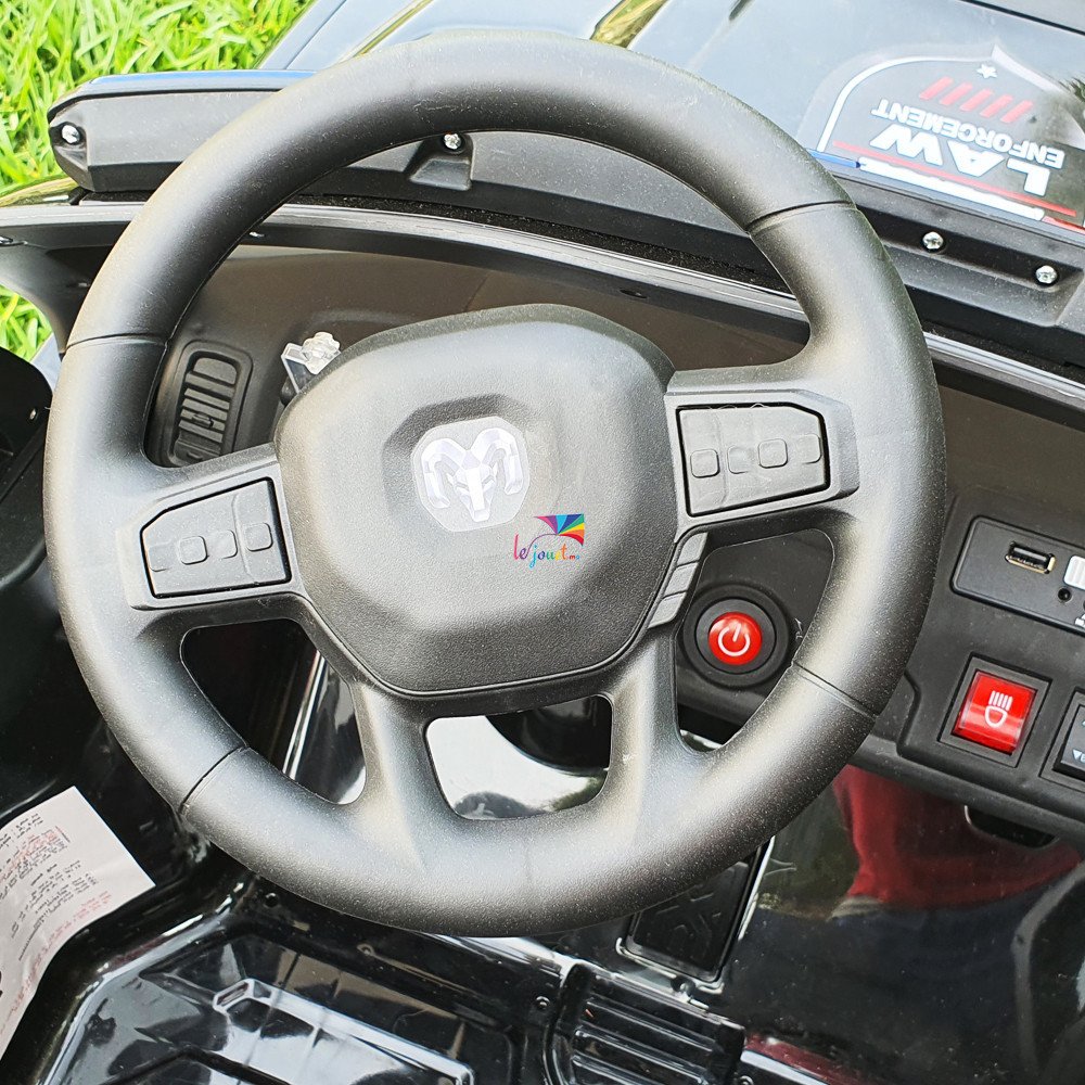 Style Dodge Ram Police Voiture électrique pour enfants 12 volts