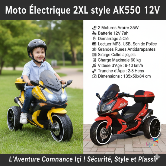 Moto électrique pour enfants 2xl style AK550 12V