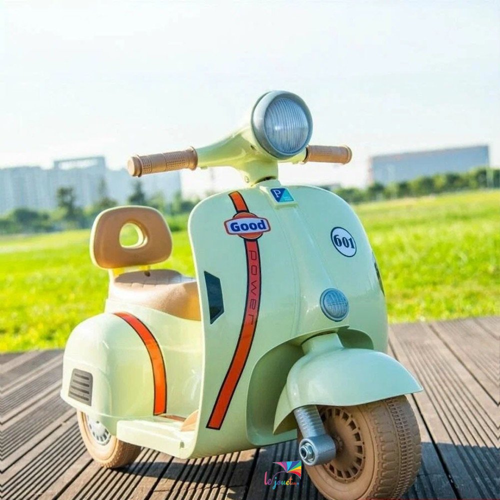 Moto électrique enfant Vespa 12V 3 roues | LEJOUET.MA