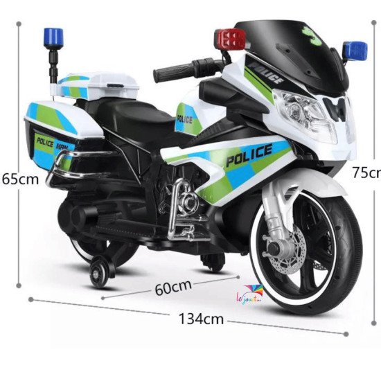 La plus grande Moto électrique de police 12v pour enfants