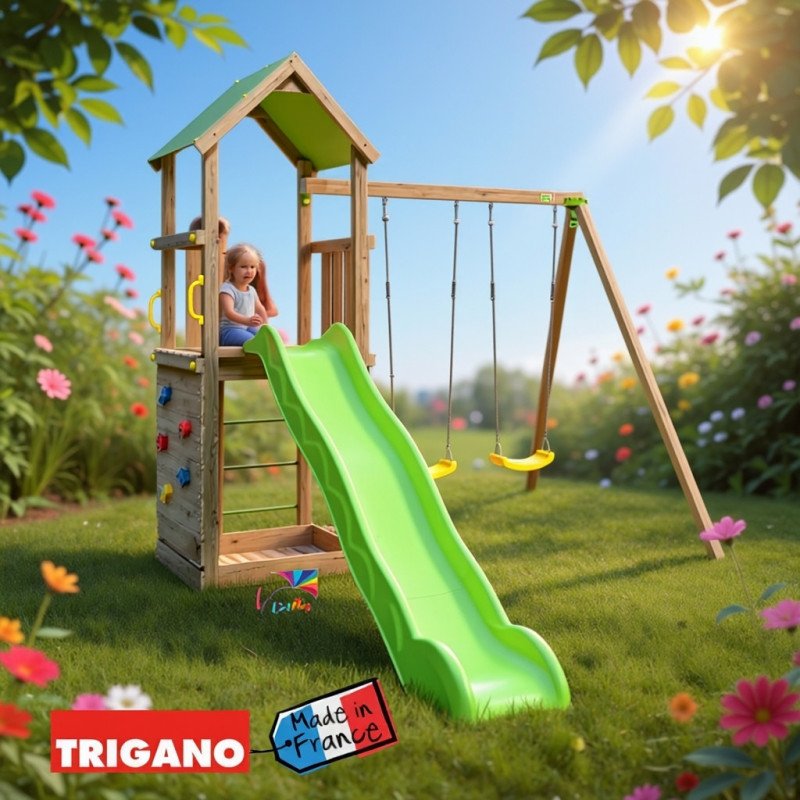 Aire de jeux bois EASY XPERIENCE - Trigano