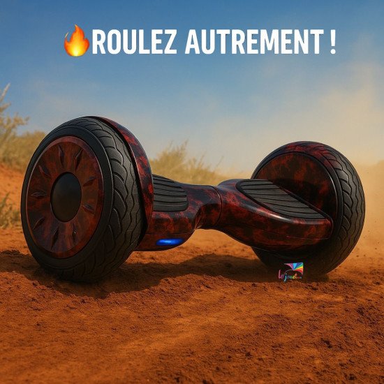 Nouveau Smart Hoverboard 4×4 Bluetooth 10 pouces graffiti, flamme et carbone