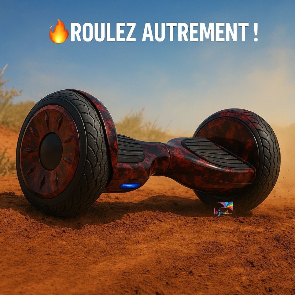 Nouveau Smart Hoverboard 4×4 Bluetooth 10 pouces graffiti, flamme et carbone