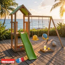 Aire de jeux bois EASY XPERIENCE - Trigano