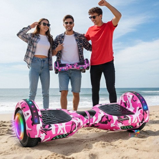 Hoverboard avec poignée de transport LED et Bluetooth