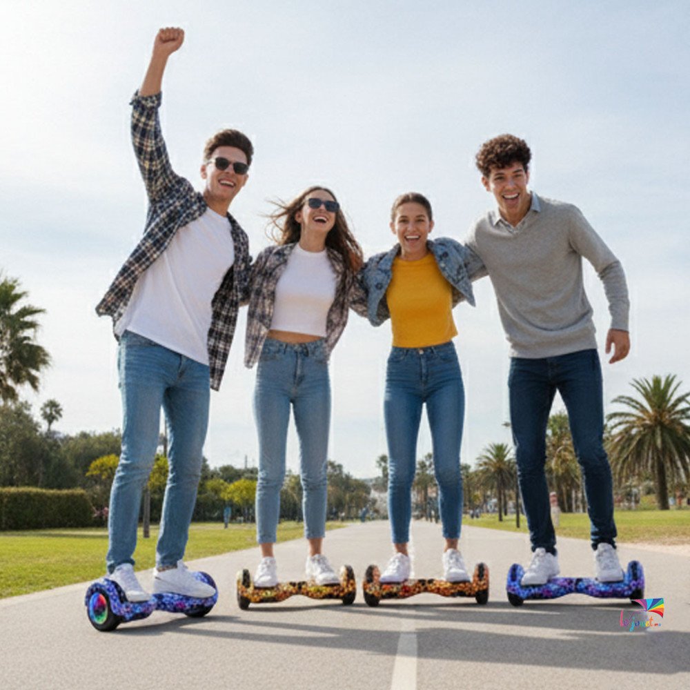 Hoverboard avec poignée de transport LED et Bluetooth