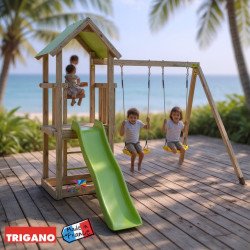 Aire de jeux bois EASY XPERIENCE - Trigano