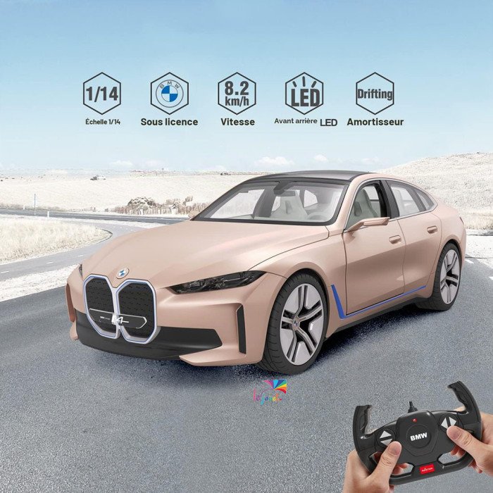 Voiture télécommandée RASTAR BMW i4 Concept, modèle doré
