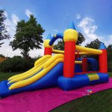 Grande Aire de Jeux Gonflable 2 Toboggans | Happy Hop 9474