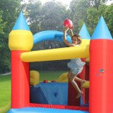 Grande Aire de Jeux Gonflable 2 Toboggans | Happy Hop 9474