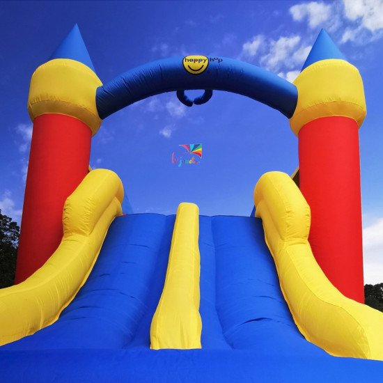 Grande Aire de Jeux Gonflable 2 Toboggans | Happy Hop 9474