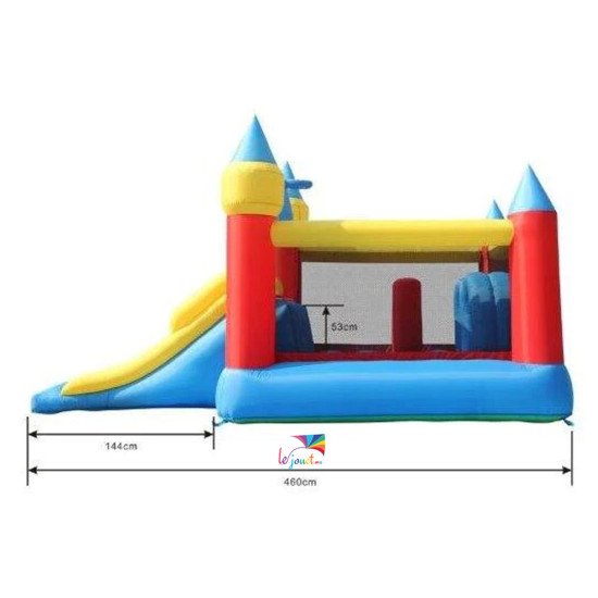 Grande Aire de Jeux Gonflable 2 Toboggans | Happy Hop 9474