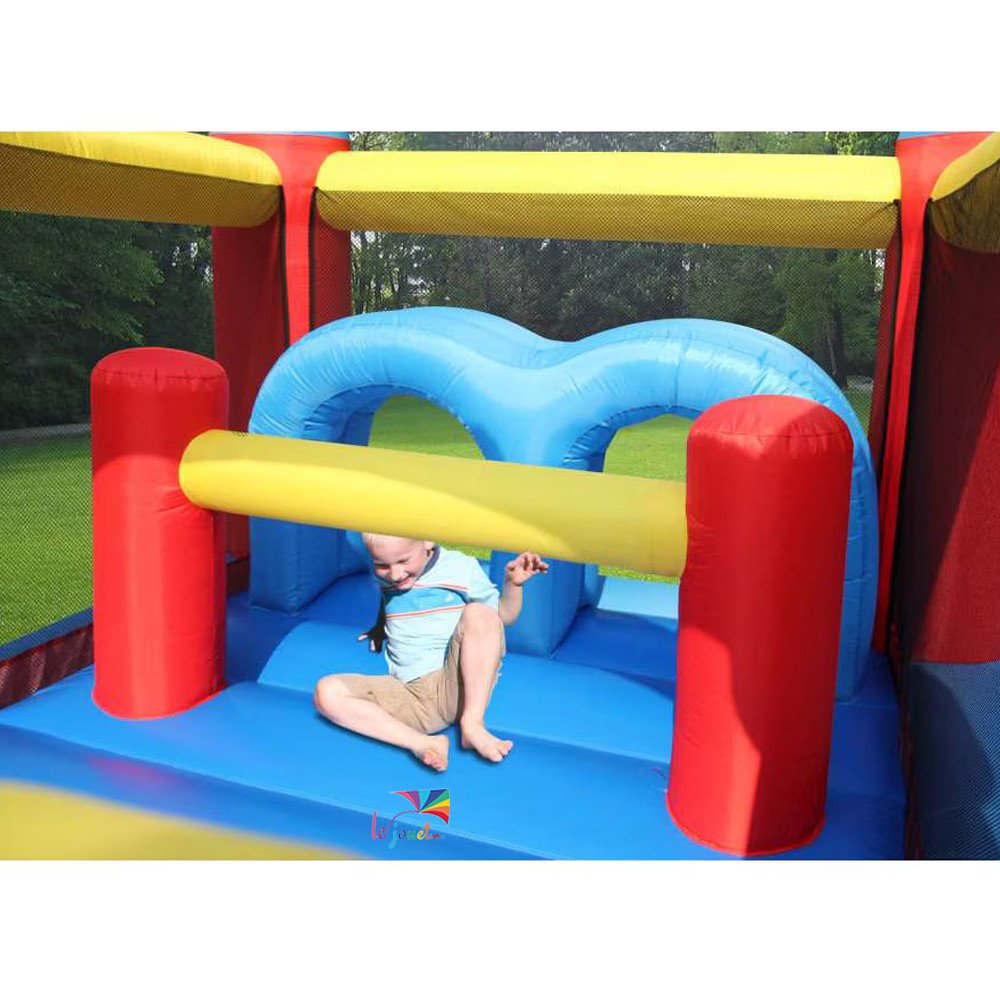 Grande Aire de Jeux Gonflable 2 Toboggans | Happy Hop 9474