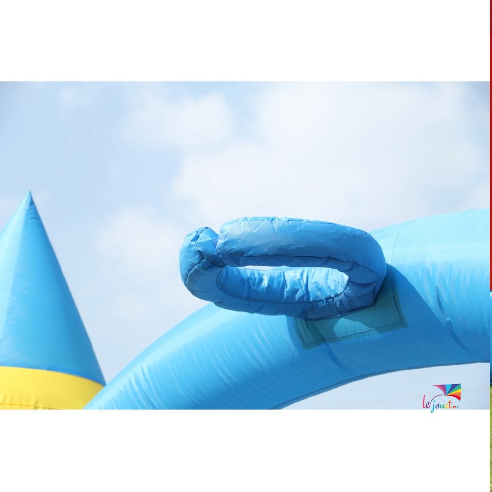 Grande Aire de Jeux Gonflable 2 Toboggans | Happy Hop 9474