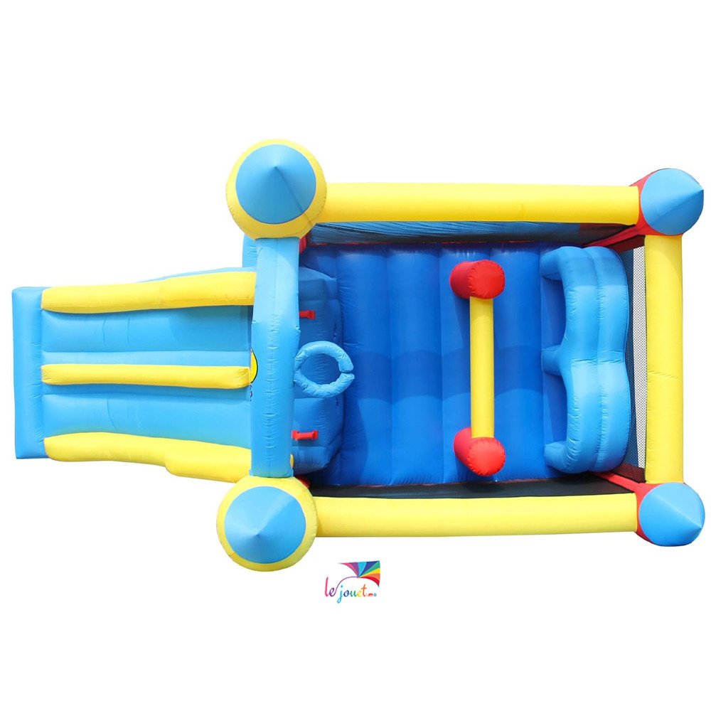 Grande Aire de Jeux Gonflable 2 Toboggans | Happy Hop 9474