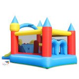 Grande Aire de Jeux Gonflable 2 Toboggans | Happy Hop 9474