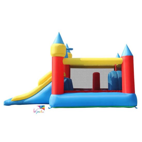 Grande Aire de Jeux Gonflable 2 Toboggans | Happy Hop 9474