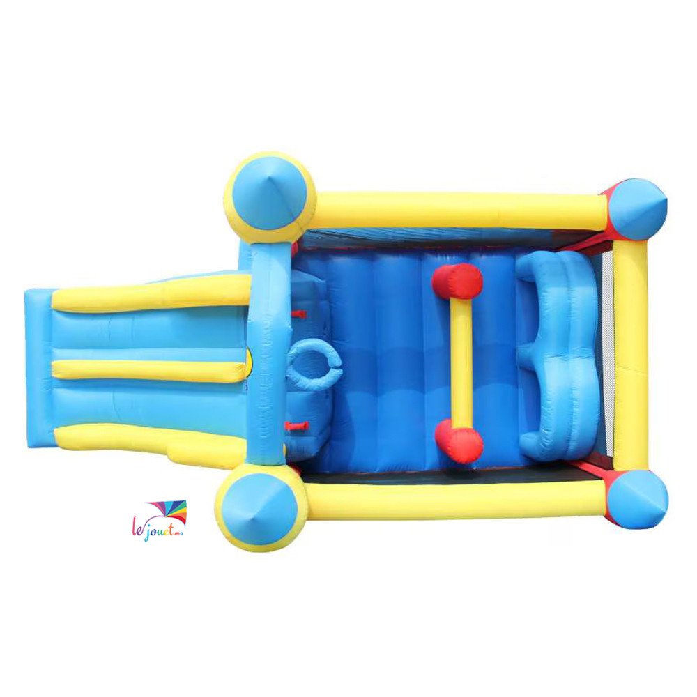Grande Aire de Jeux Gonflable 2 Toboggans | Happy Hop 9474