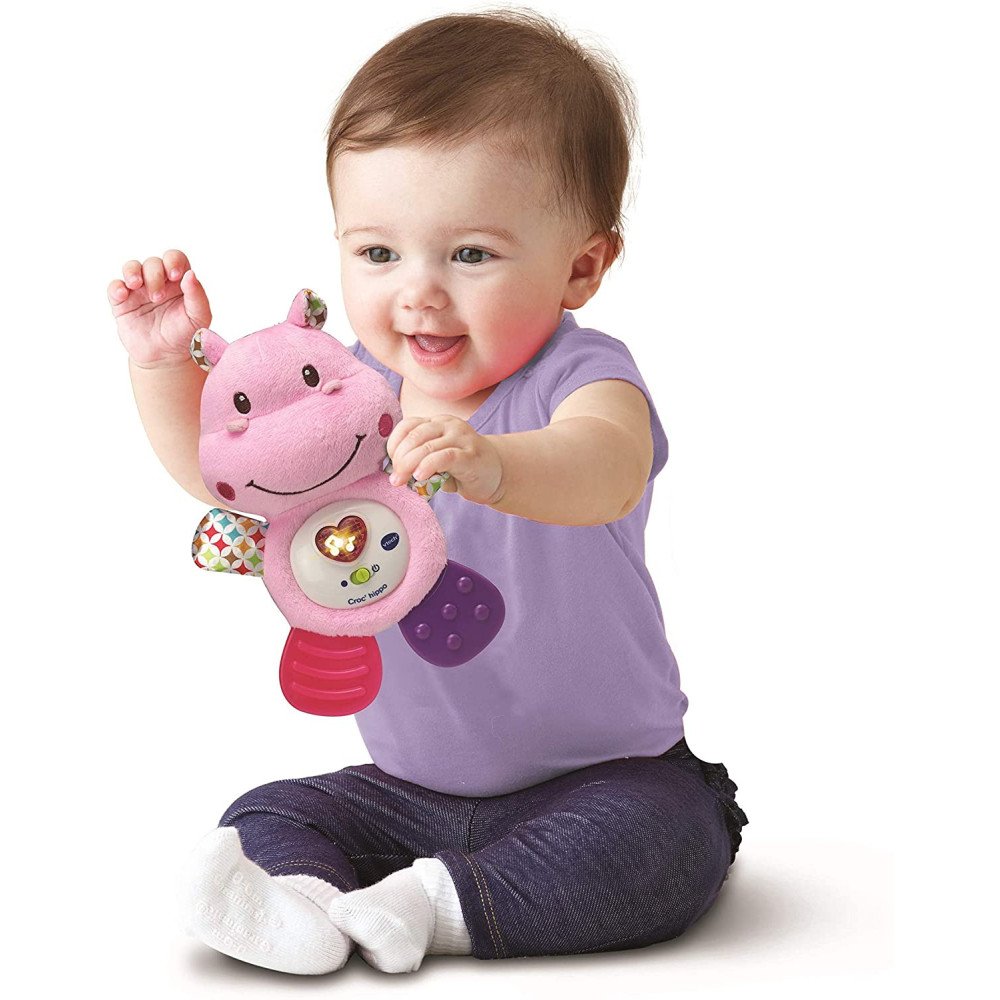 Veilleuse Peluche VTech Lumi Croc'Hippo Rose  Bébé 0-36m