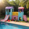 Aire de Jeux Multi-Activités XXL – Toboggan, Passerelle & Cachette