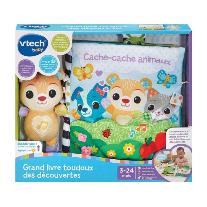Livre en Tissu VTech Grand Livre Toudoux Ourson  3-36m