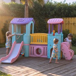 Aire de Jeux Multi-Activités XXL – Toboggan, Passerelle & Cachette