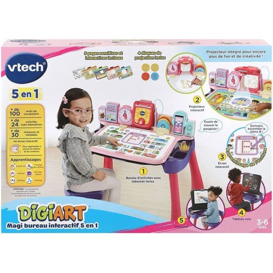 Magic Bureau Interactif 5 en 1 Rose VTech  2-6 ans