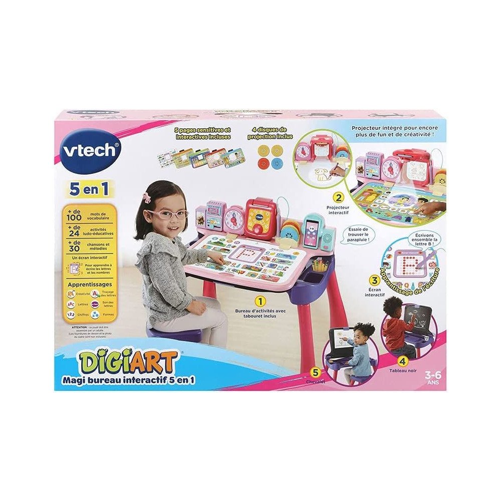 Magic Bureau Interactif 5 en 1 Rose VTech  2-6 ans