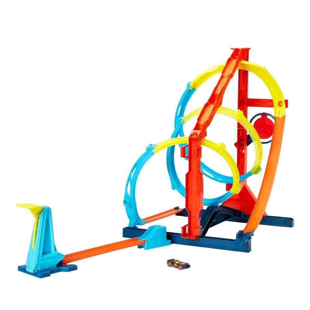 Circuit Hot Wheels Triple Boucle avec Lanceur | Jouet 6+