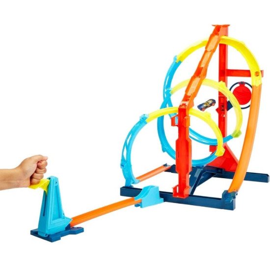 Circuit Hot Wheels Triple Boucle avec Lanceur | Jouet 6+