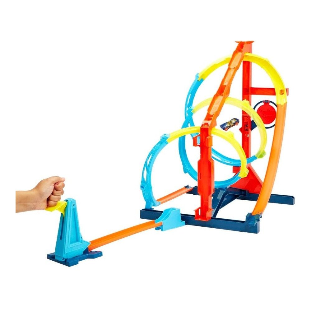 Circuit Hot Wheels Triple Boucle avec Lanceur | Jouet 6+