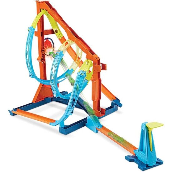 Circuit Hot Wheels Triple Boucle avec Lanceur | Jouet 6+