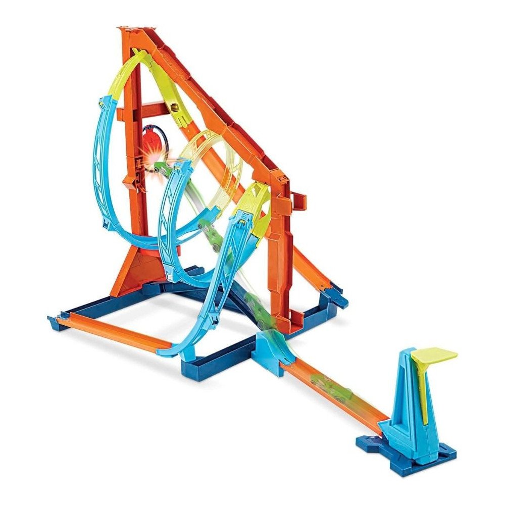 Circuit Hot Wheels Triple Boucle avec Lanceur | Jouet 6+