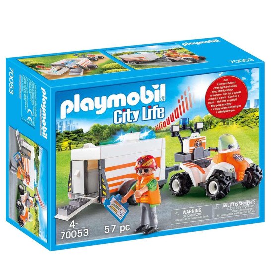 Playmobil City Action Quad et remorque de secours 70053