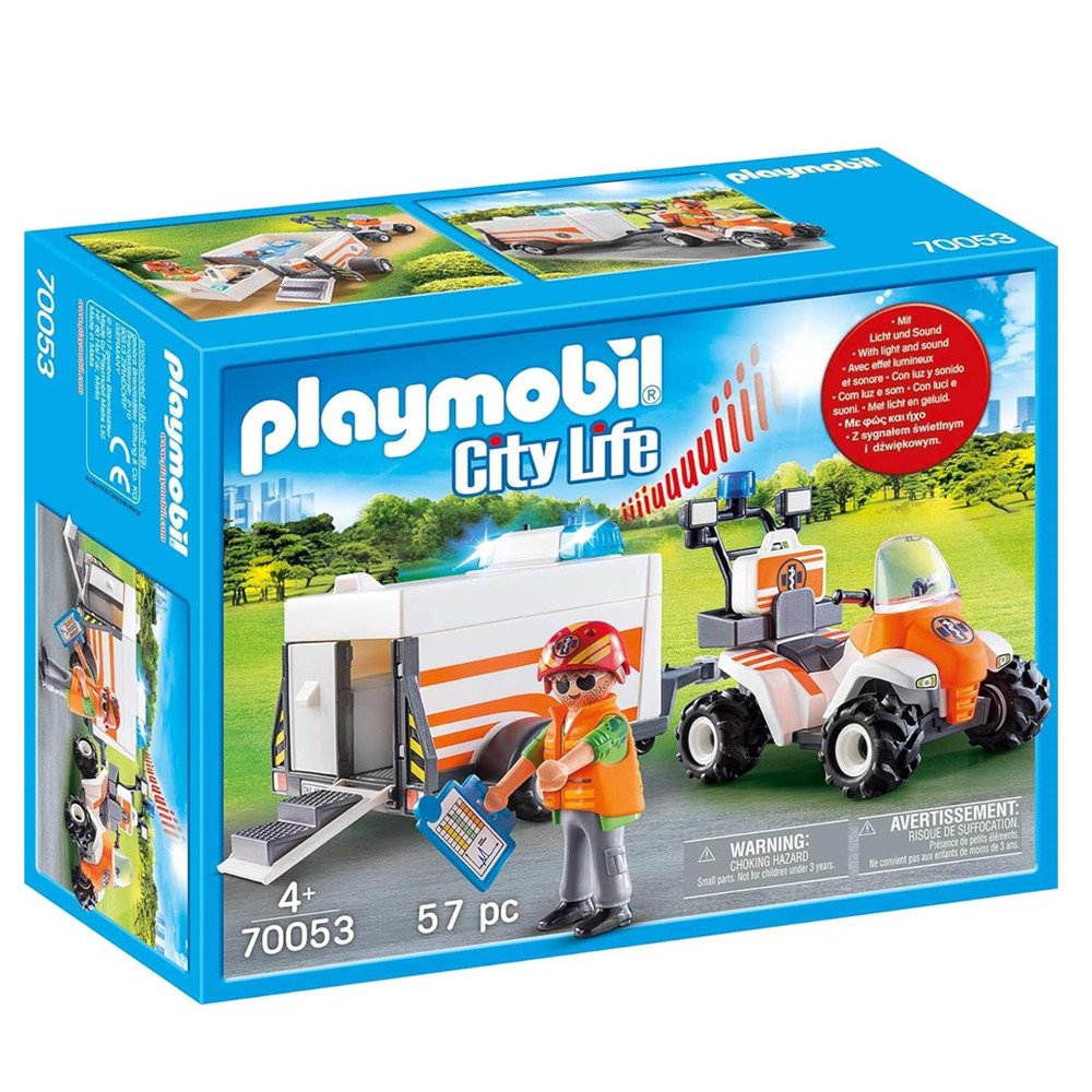 Playmobil City Action Quad et remorque de secours 70053