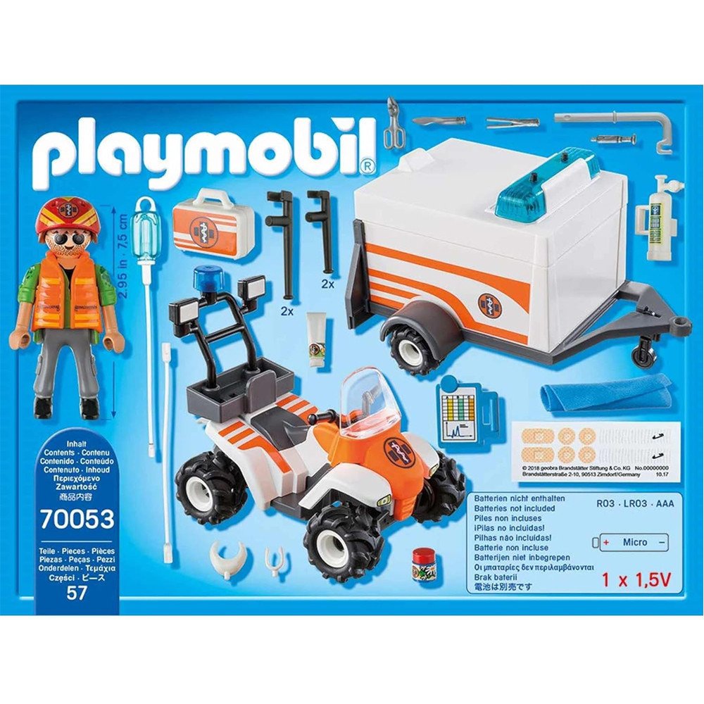 Playmobil City Action Quad et remorque de secours 70053