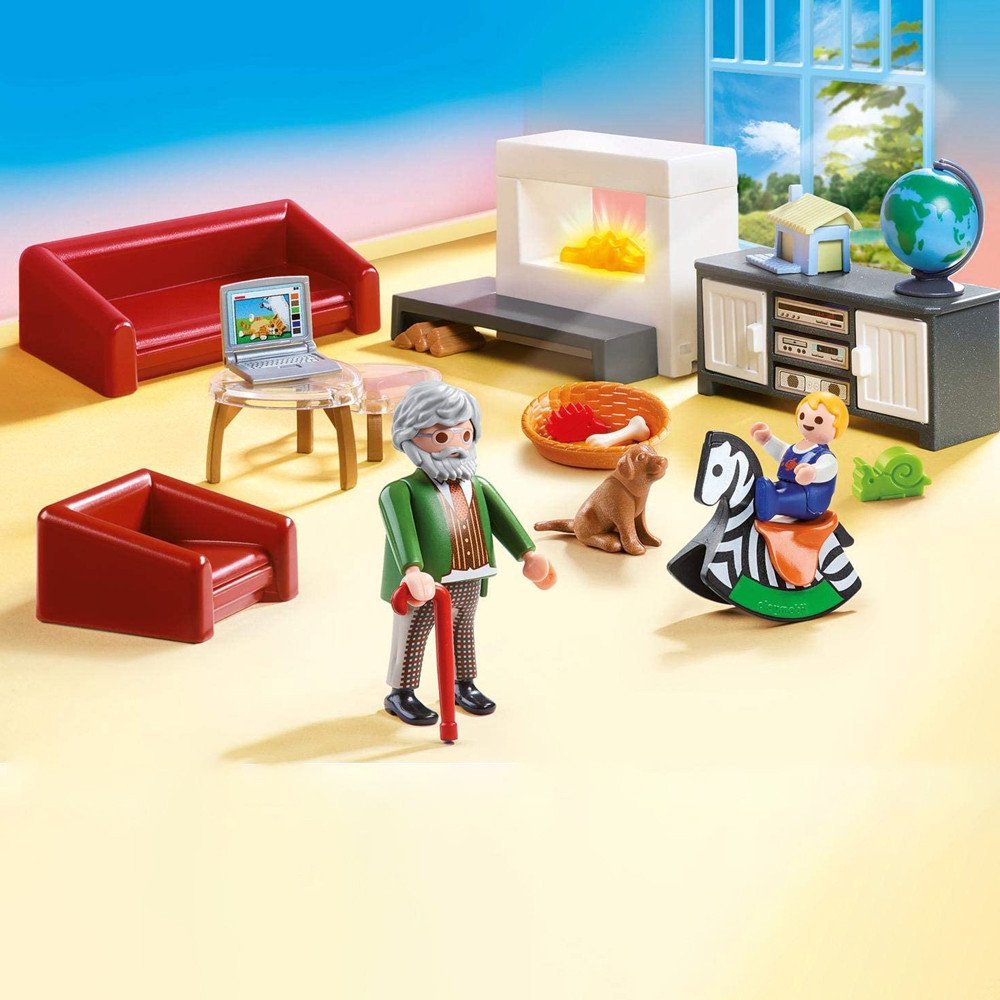 Playmobil Dollhouse Salon avec cheminée 70207 | Jouet